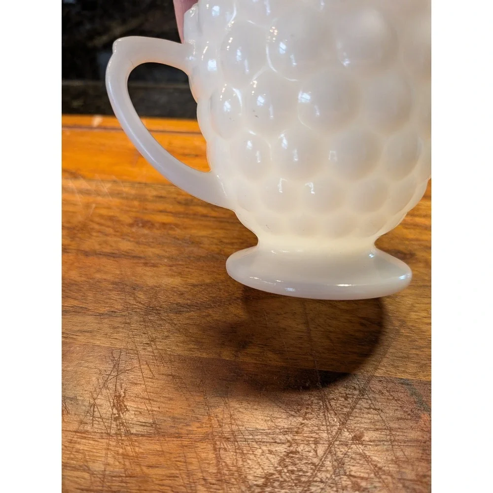 Vintage Westmoreland Milk‎ Glass English Hobnail Creamer Pitcher Set of 2 White